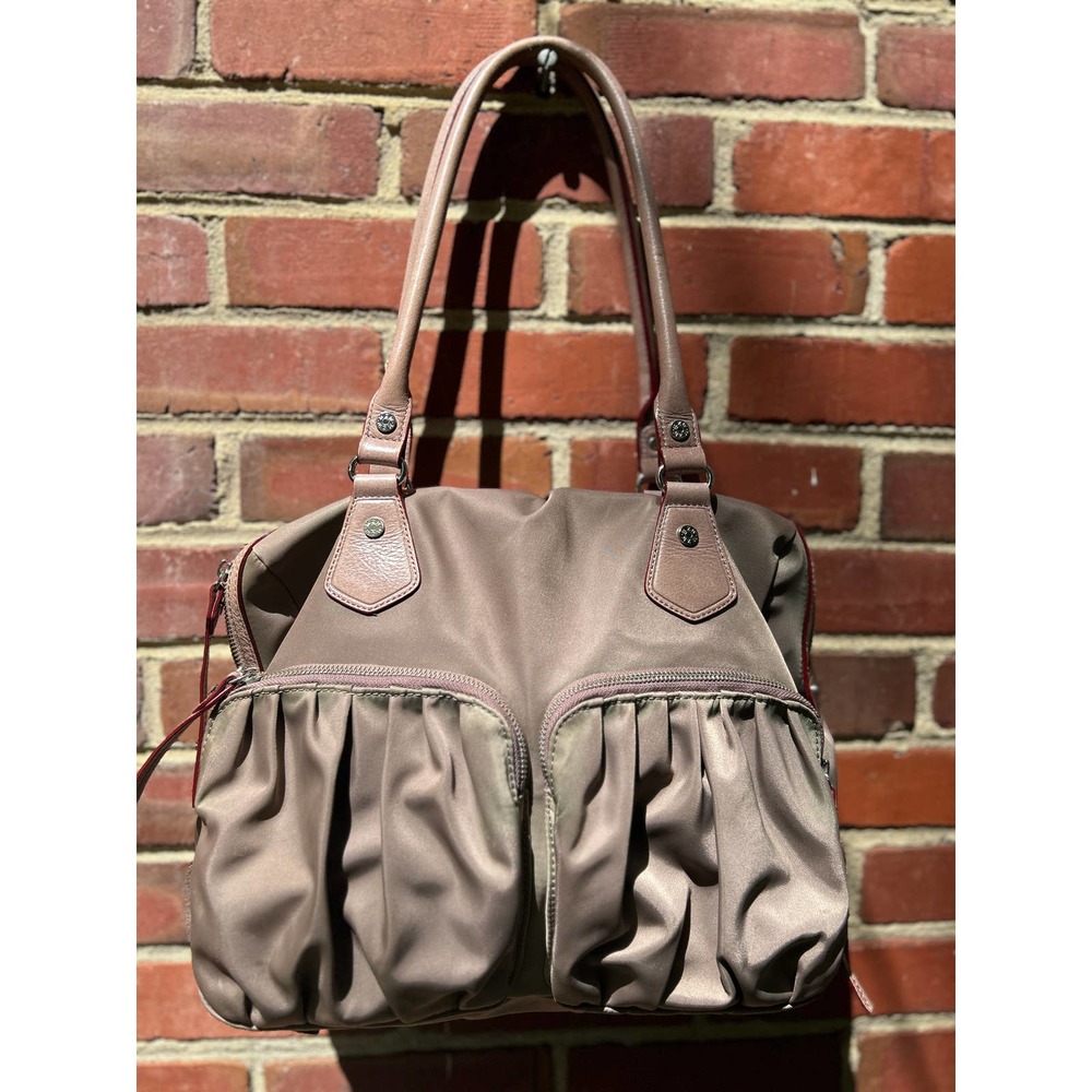 MZ Wallace Taupe Nylon shoulder bag